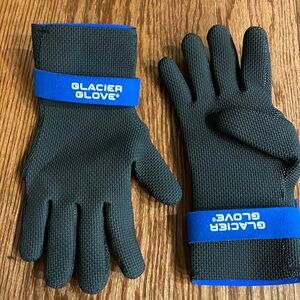 Glacier KENAI gloves women’s waterproof rubber textured black blue size Small